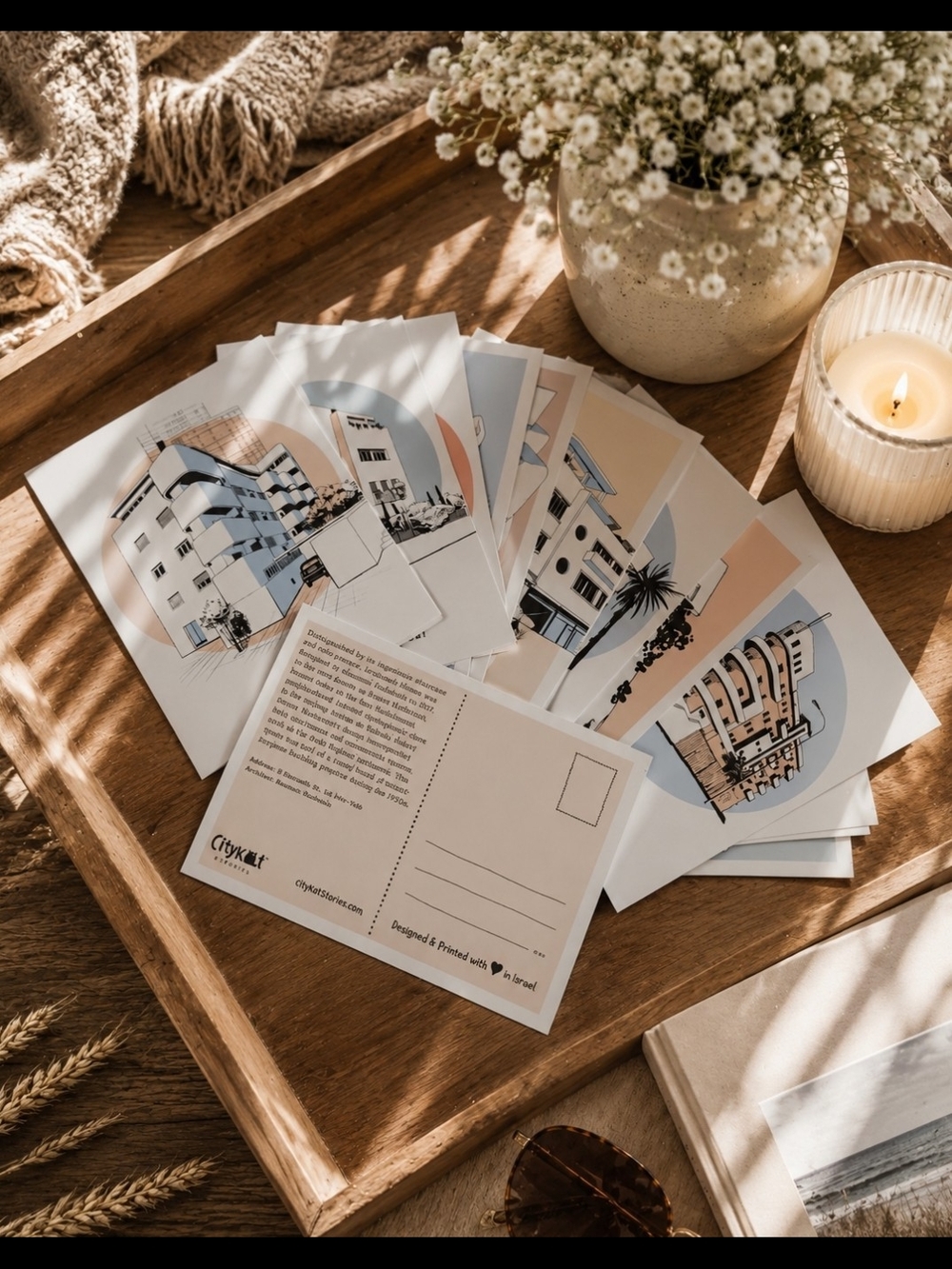 Discovering Tel Aviv Through Architecture - Bauhaus Postcard Set, "White City"